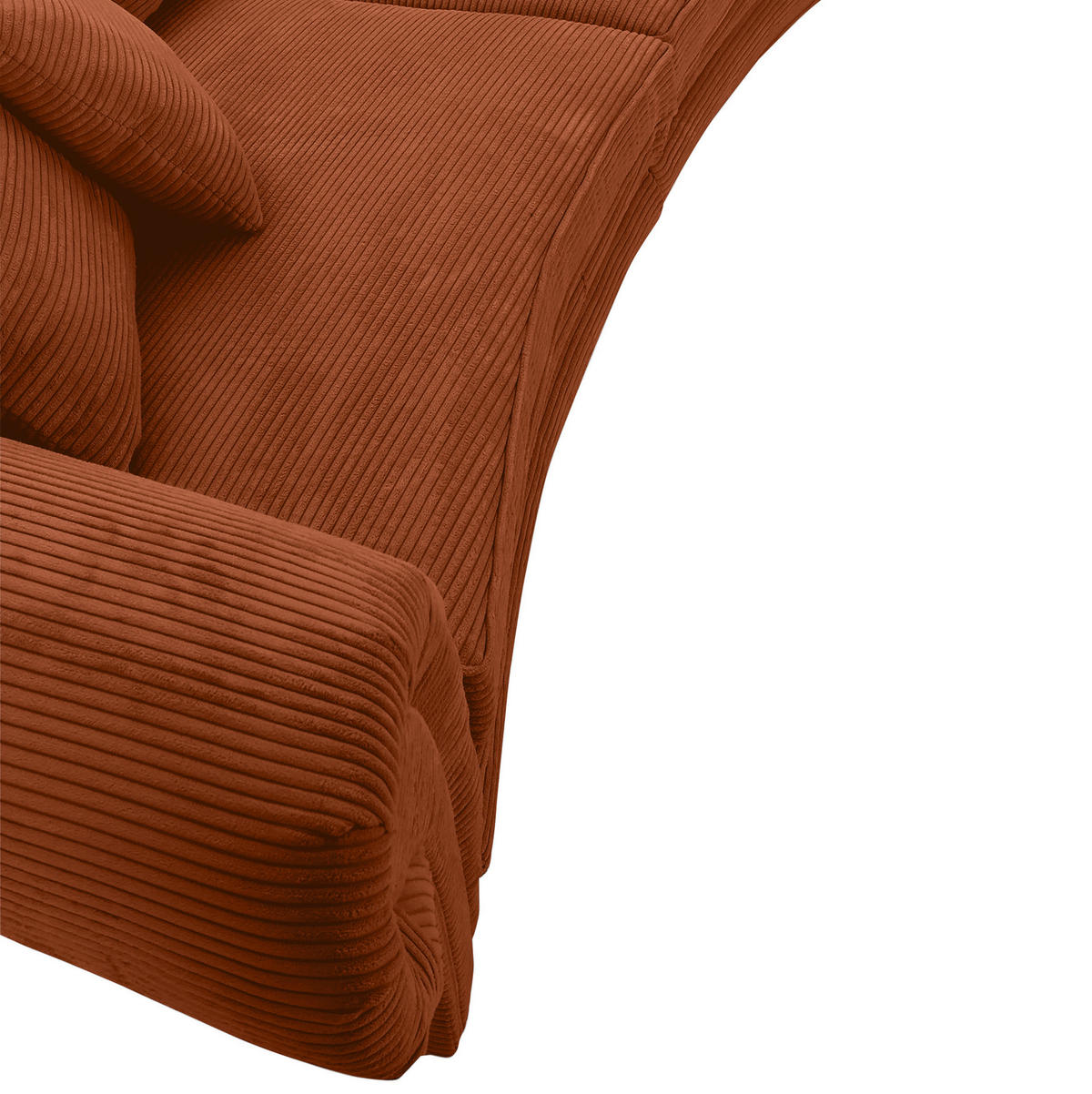 MEGASOFA Cord Terracotta  - Terracotta/Schwarz, ROMANTIK / LANDHAUS, Holz/Textil (276/81/140cm) - Landscape