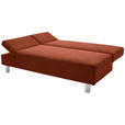 SCHLAFSOFA Flachgewebe Kupferfarben  - Chromfarben/Kupferfarben, Design, Holz/Textil (205/77-93/99cm) - Novel