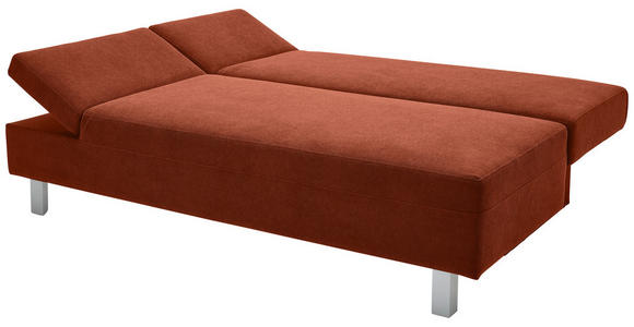 SCHLAFSOFA Flachgewebe Kupferfarben  - Chromfarben/Kupferfarben, Design, Holz/Textil (205/77-93/99cm) - Novel