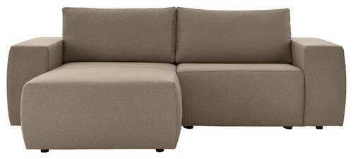 ECKSOFA Schlammfarben Webstoff  - Schlammfarben/Schwarz, Design, Kunststoff/Textil (160/242cm) - LOOKS by W.Joop