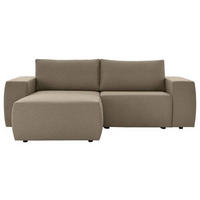 ECKSOFA in Webstoff Schlammfarben  160/242 cm  - Schlammfarben/Schwarz, Design, Kunststoff/Textil (160/242cm) - LOOKS by W.Joop