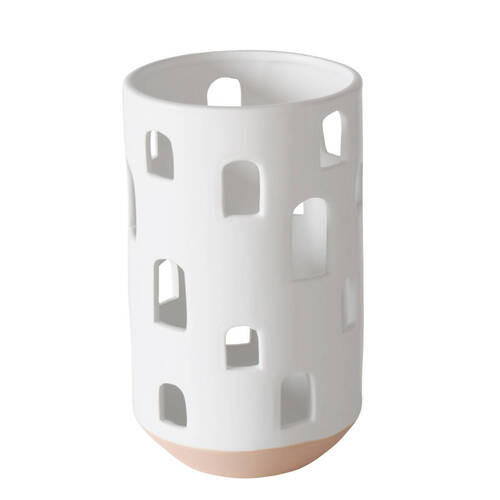 WINDLICHT Weiß 15/25 cm  - Weiß, Basics, Keramik (15/25cm) - Boltze Home