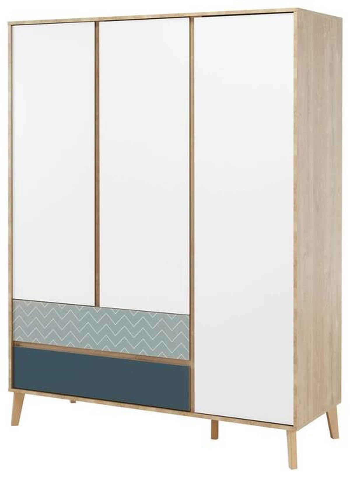 ORMAR S KLASIČNIM VRATIMA     - bijela/boje hrasta, Moderno, drvni materijal (153/200/58cm) - MID.YOU