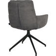 ARMLEHNSTUHL  Stoffauswahl, Typenauswahl, Sitzfläche 360° drehbar, Gestellauswahl Cord  - Anthrazit/Schwarz, Design, Textil/Metall (63/90/69cm) - Johann Jakob