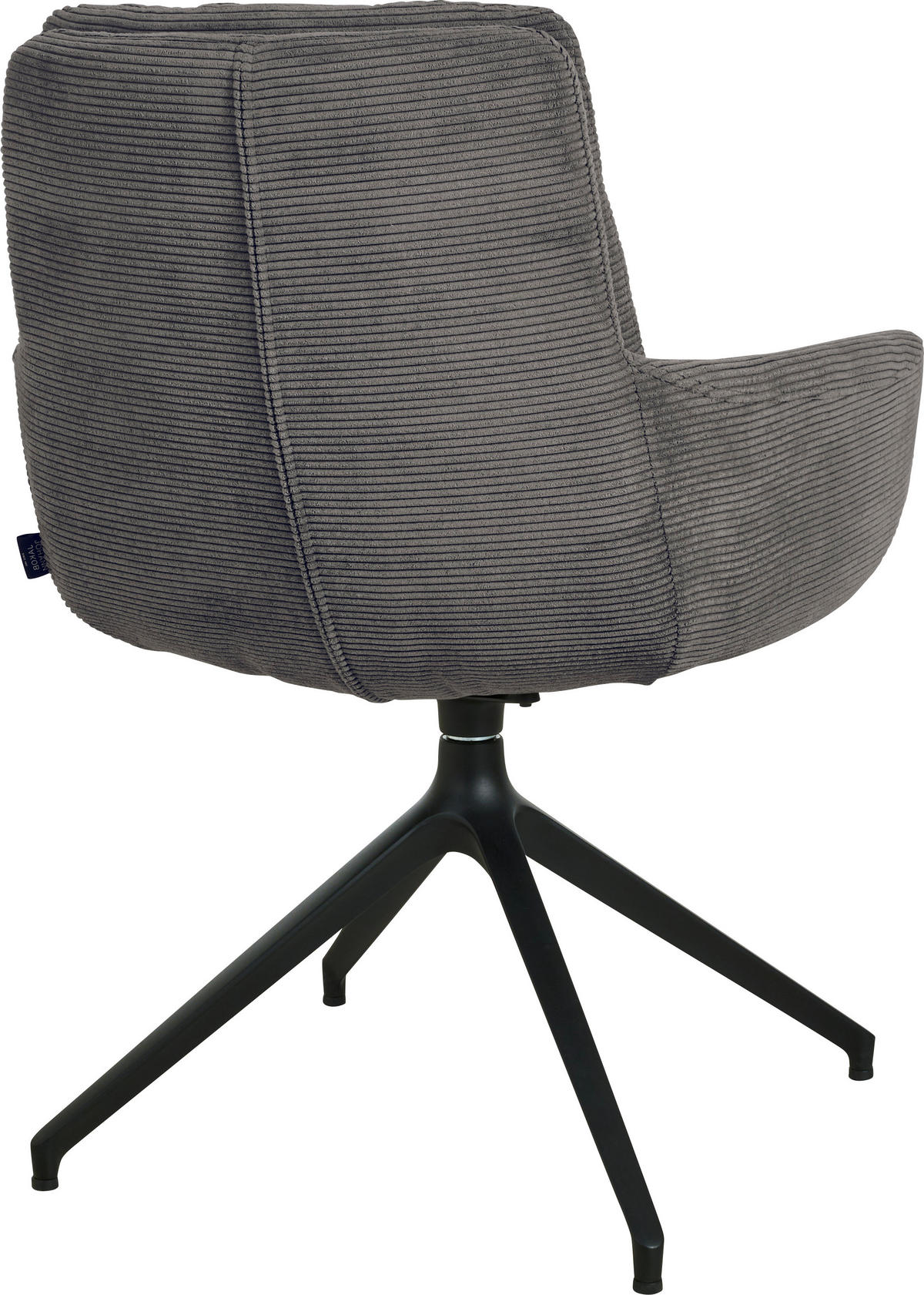 ARMLEHNSTUHL  in Eisen Cord  - Anthrazit/Schwarz, Design, Textil/Metall (63/90/69cm) - Johann Jakob