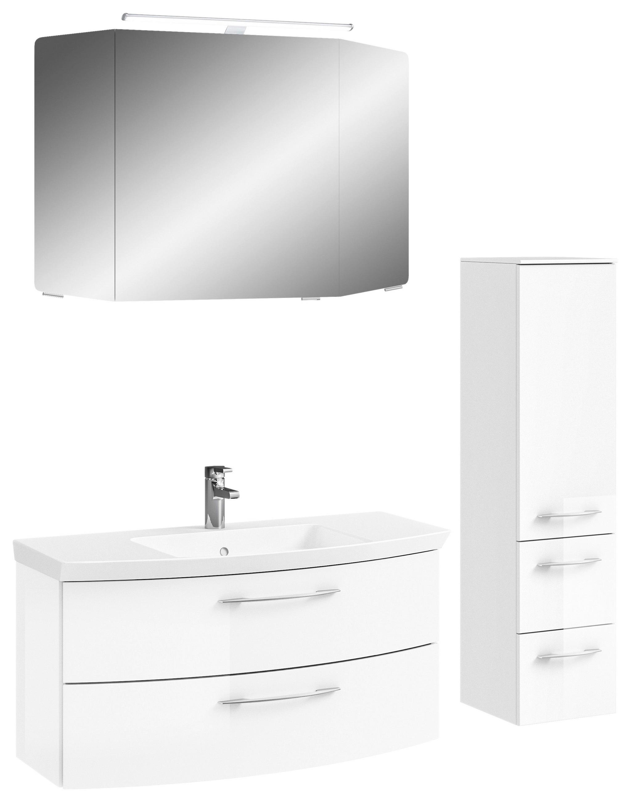 BADEZIMMER 4-teilig  in 131 cm  - Chromfarben/Weiß Hochglanz, KONVENTIONELL, Glas/Holzwerkstoff (131cm) - Pelipal