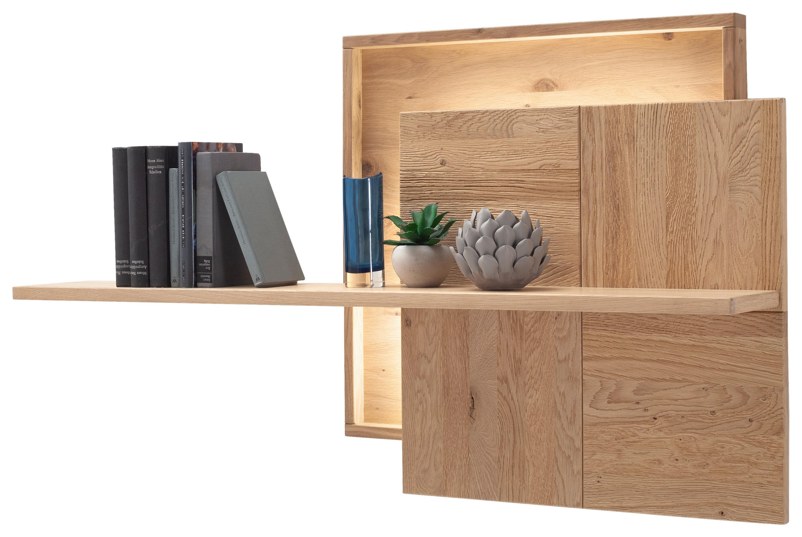 VÄGGHYLLA 120/69/26 cm  - ek Bianco, Design, trämaterial/trä (120/69/26cm) - MID.YOU