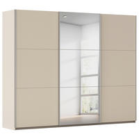 GARDEROB MED SKJUTDÖRRAR 261/210/59 cm,  i champagne, 3 dörrar  - champagne, Trend, metall/trämaterial (261/210/59cm) - Rauch Möbel