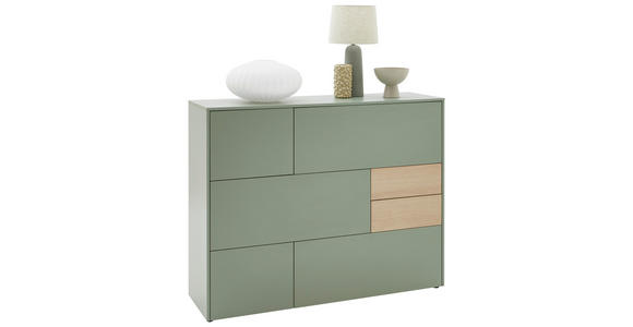 HIGHBOARD  in 139/109/41 cm  - Eichefarben/Schwarz, Design, Holzwerkstoff/Kunststoff (139/109/41cm) - Voleo