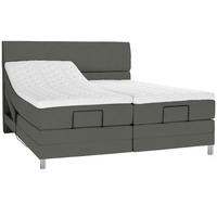 BOXSPRINGBETT 180/200 cm  in Grau  - Chromfarben/Grau, Konventionell, Kunststoff/Textil (180/200cm) - Voleo