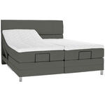 BOXSPRINGBETT 160/200 cm  in Grau  - Chromfarben/Grau, KONVENTIONELL, Kunststoff/Textil (160/200cm) - Voleo