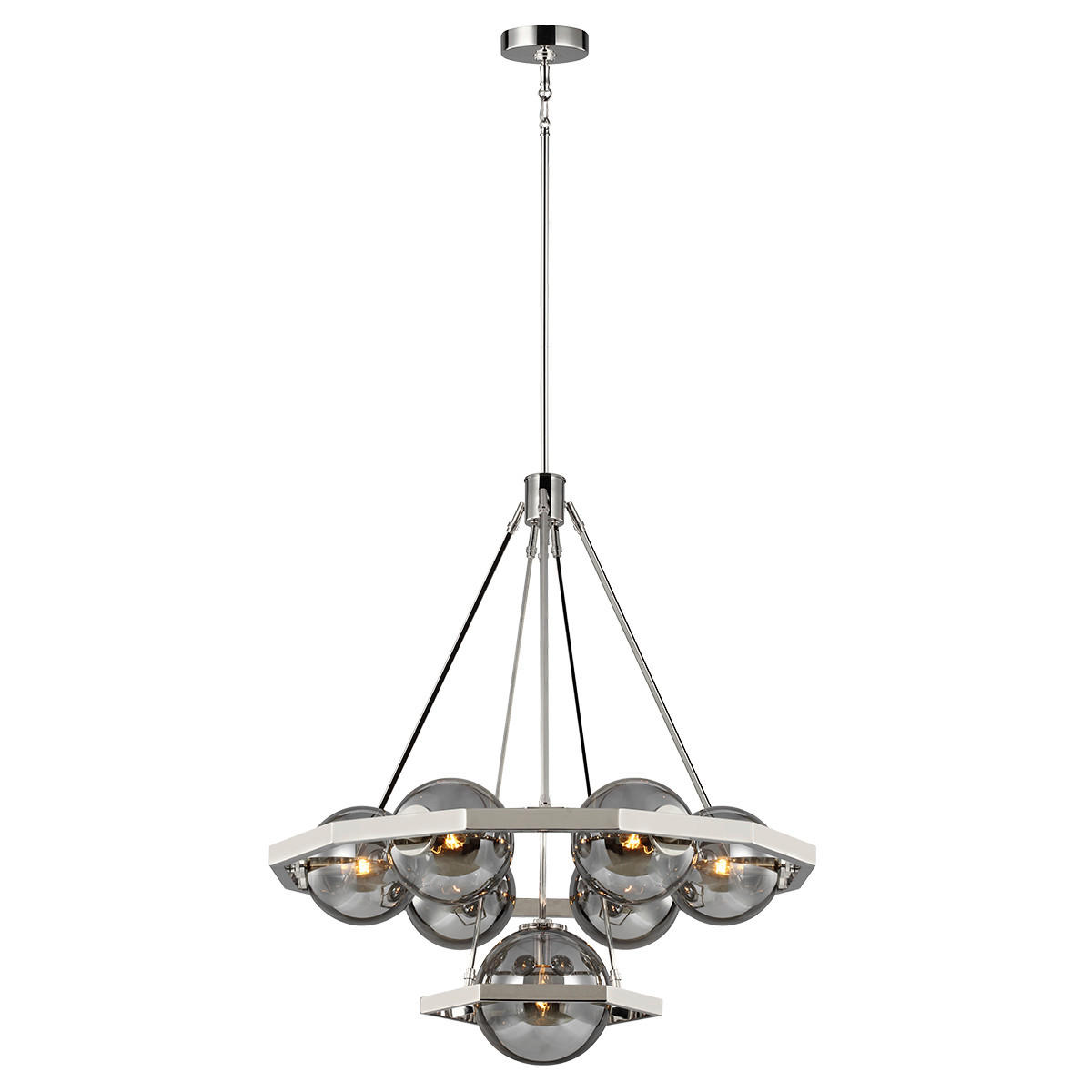 TAKKRONA Harper 81,3/100,3 cm  - nickelfärgad, Design, metall/glas (81,3/100,3cm) - Elstead Lighting