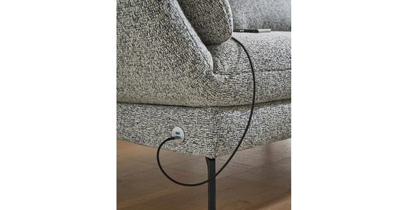 ECKSOFA  in Flachgewebe Blaugrau  175-224/255-365 cm  - Blaugrau/Schwarz, Design, Textil/Metall (175-224/255-365cm) - Dieter Knoll