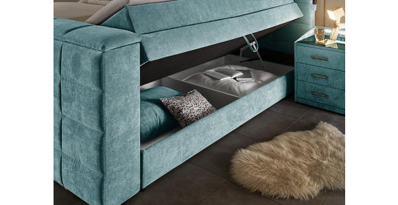 BOXSPRINGBETT 180/200 cm in Petrol - Petrol, KONVENTIONELL, Textil (180/200cm) - Carryhome