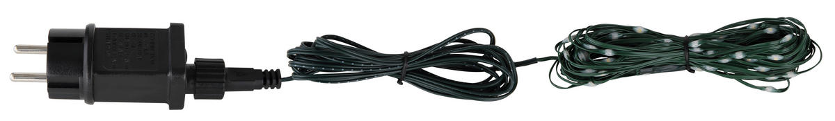 LICHTERKETTE 1290 cm  - Dunkelgrün/Schwarz, Basics, Kunststoff (1290cm) - Globo