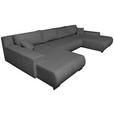 WOHNLANDSCHAFT  in Cord Anthrazit  - Anthrazit/Schwarz, KONVENTIONELL, Textil/Metall (191/351/191cm) - Carryhome