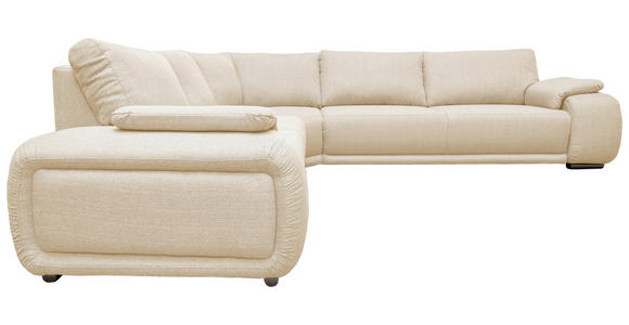 ECKSOFA Creme Struktur Rückenkissen, Rücken echt  - Chromfarben/Creme, KONVENTIONELL, Textil/Metall (310/280cm) - Carryhome
