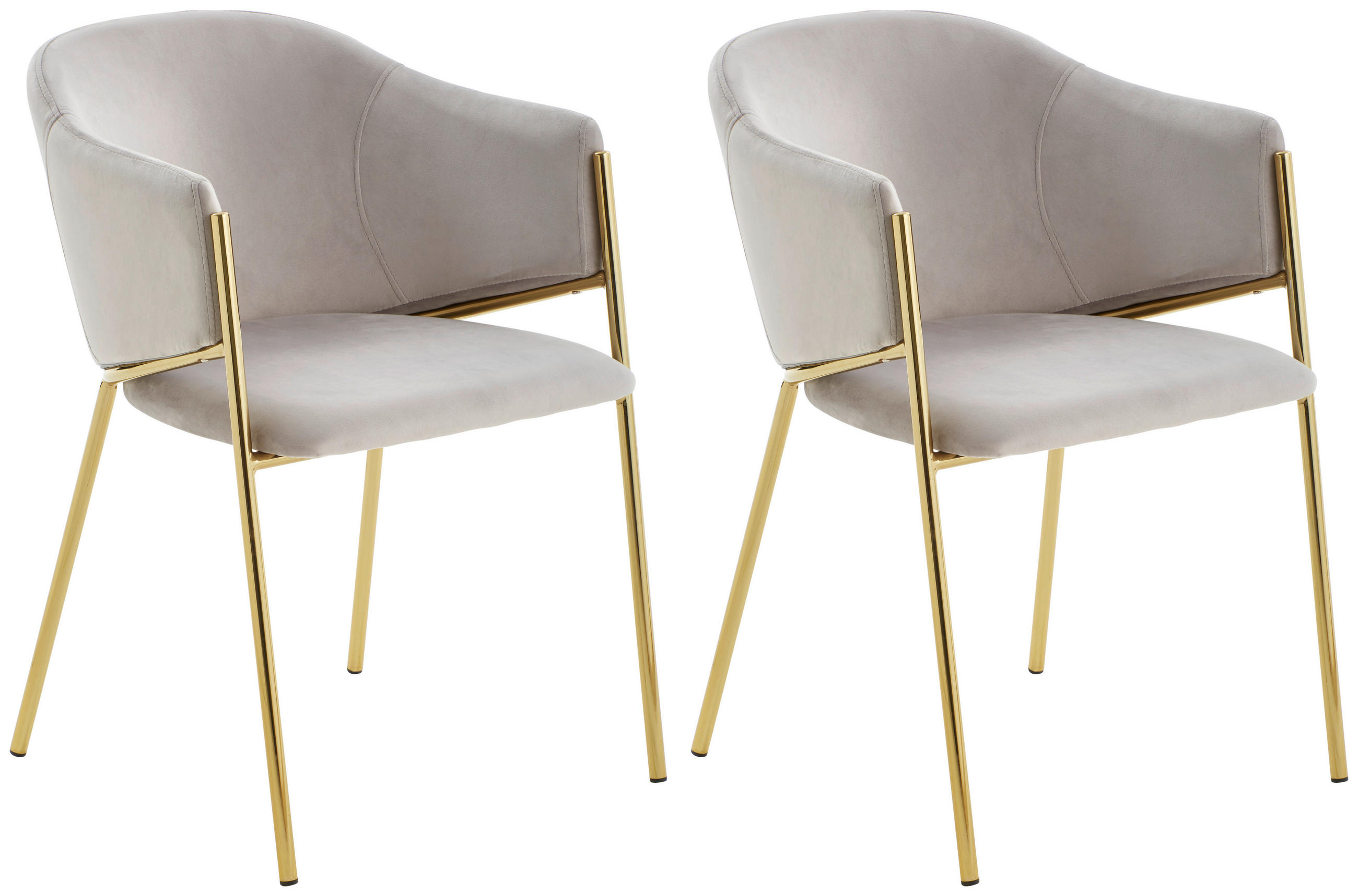 Armlehnstuhl-set Kronos -Trend Hellgrau/gold