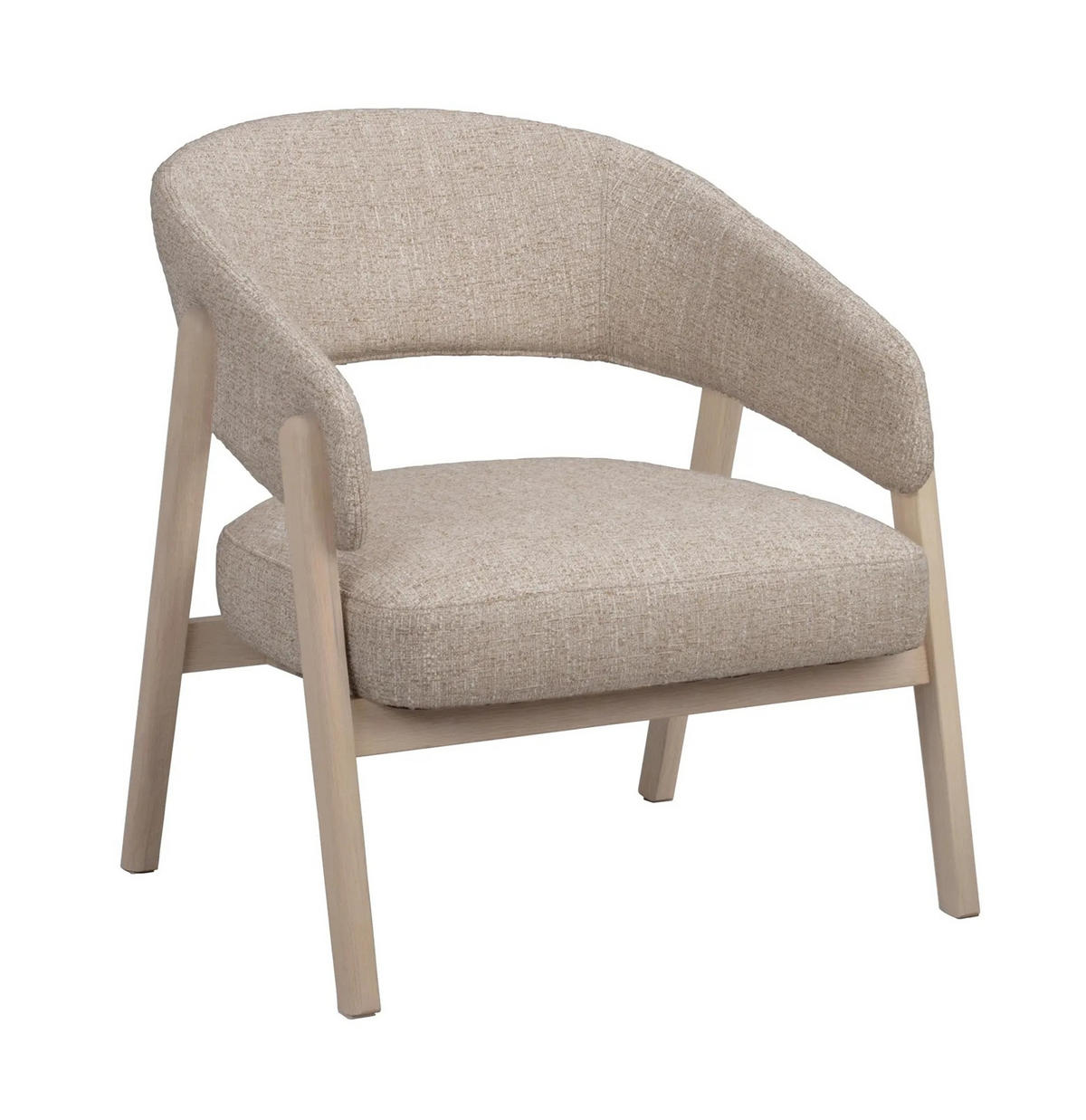 FÅTÖLJ i trä, textil beige, ek Bianco  - beige/ek Bianco, Klassisk, trä/textil (69/75/70cm) - Rowico