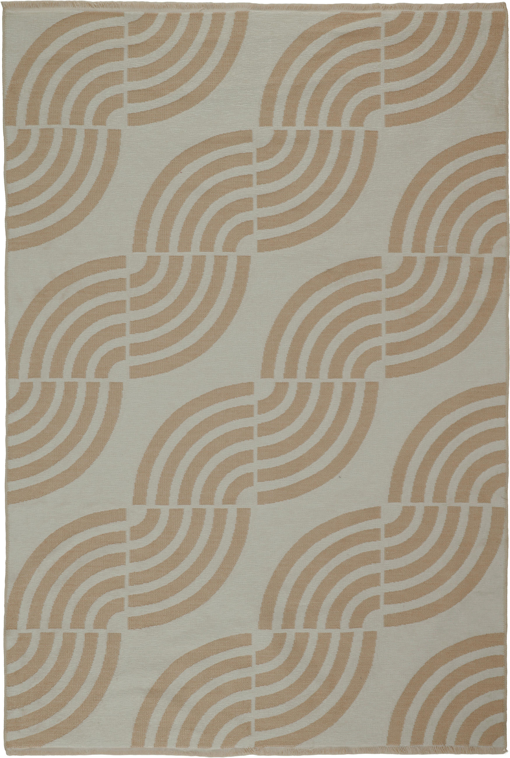 FLACHWEBETEPPICH 160/230 cm Waves Weiß, Beige  - Beige/Weiß, LIFESTYLE, Textil (160/230cm) - Novel