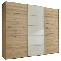 SCHWEBETÜRENSCHRANK in Eiche Bianco, Champagner  - Eiche Bianco/Champagner, Natur, Glas/Holz (250/217/67cm) - Linea Natura