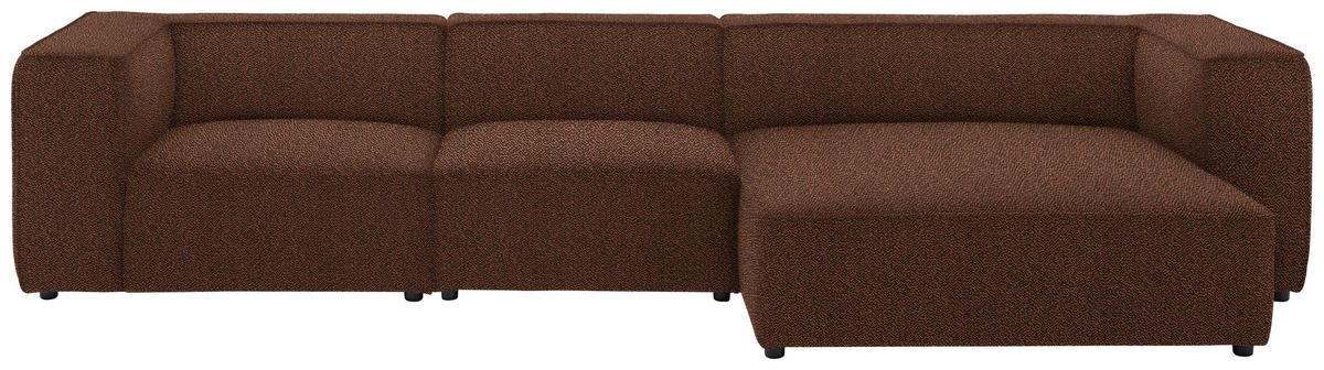 ECKSOFA in Flachgewebe Braun  341/164 cm  - Schwarz/Braun, Design, Kunststoff/Textil (341/164cm) - W.Schillig