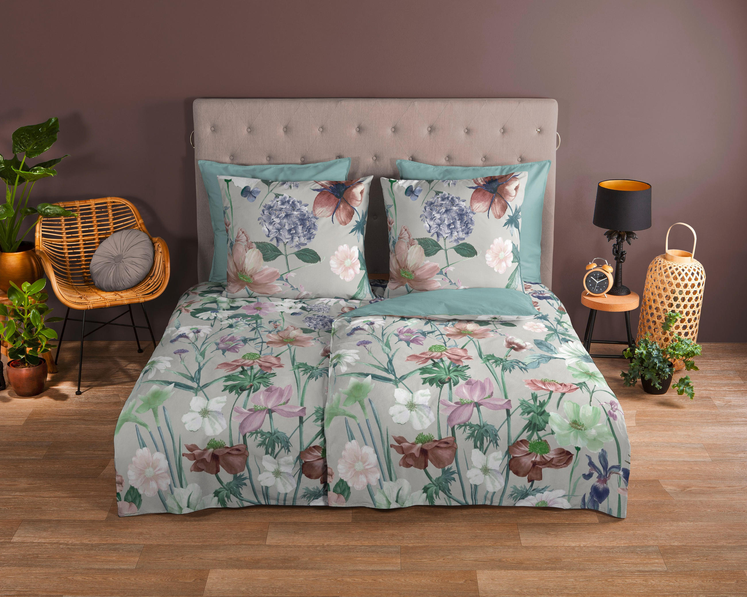 WENDEBETTWÄSCHE Good Morning Renforcé 140/200 cm  - Multicolor/Hellgrau, Design, Textil (140/200cm)