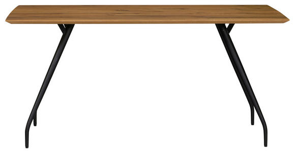 ESSTISCH Eiche rechteckig Schwarz, Eichefarben - Eichefarben/Schwarz, Design, Holz/Holzwerkstoff (160/90/76cm) - Moderano