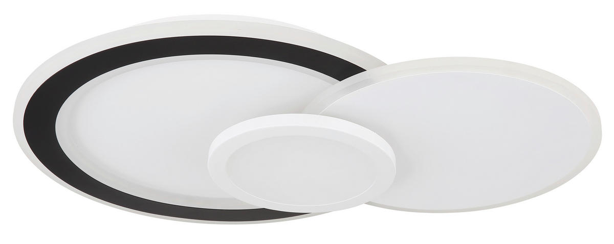 LED-DECKENLEUCHTE Gisell 57,5/40/8,5 cm   - Opal/Schwarz, Trend, Kunststoff/Metall (57,5/40/8,5cm) - Globo