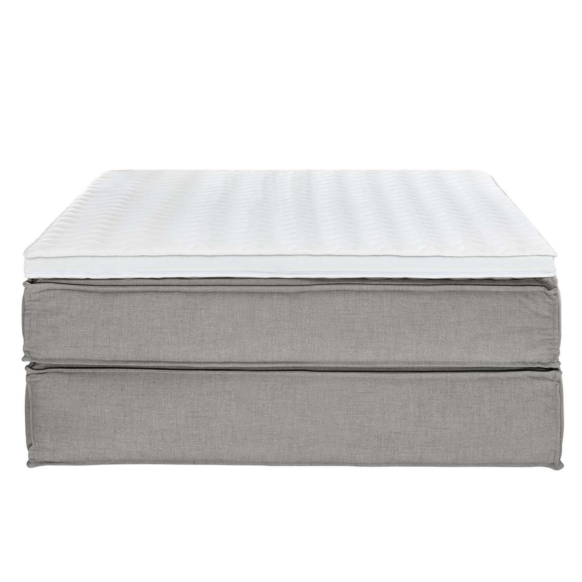 BOXSPRINGBETT 160/200 cm  in Hellgrau  - Hellgrau/Schwarz, Design, Textil (160/200cm) - home24