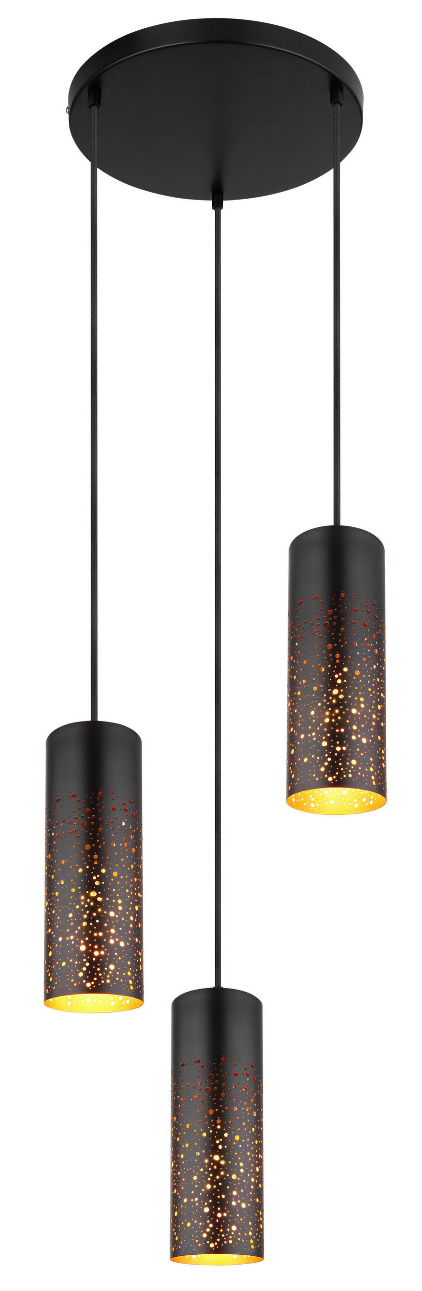 Globo Hängeleuchte Schwarz, Gold 150 cm