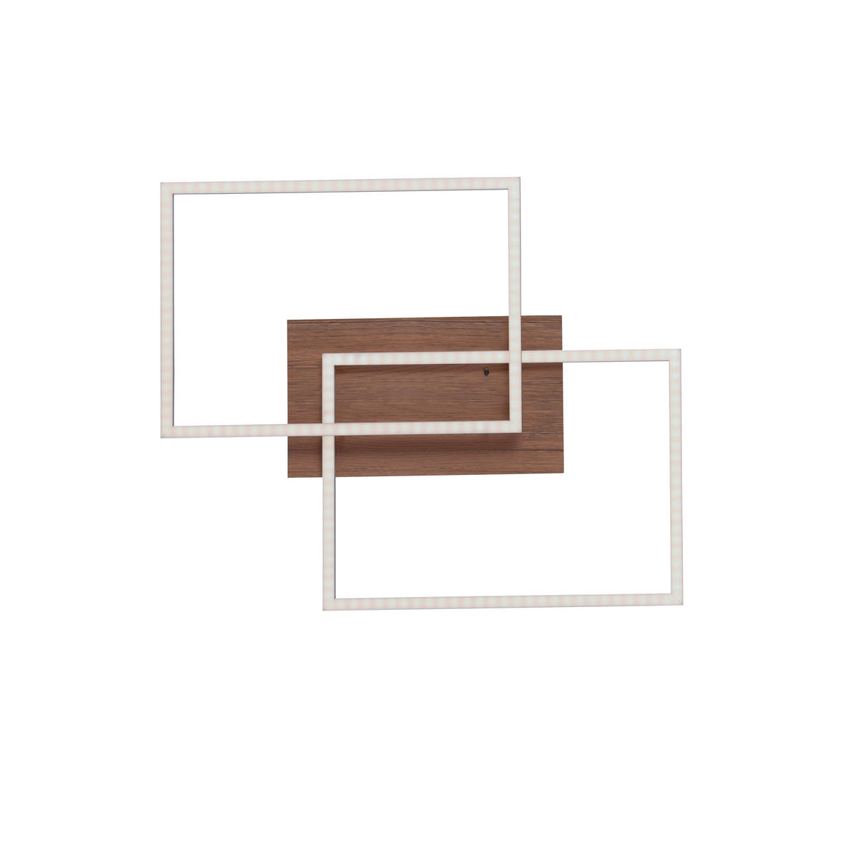 LED-DECKENLEUCHTE Iven 50,4/42/7 cm   - Eichefarben/Nickelfarben, Natur, Kunststoff/Metall (50,4/42/7cm)
