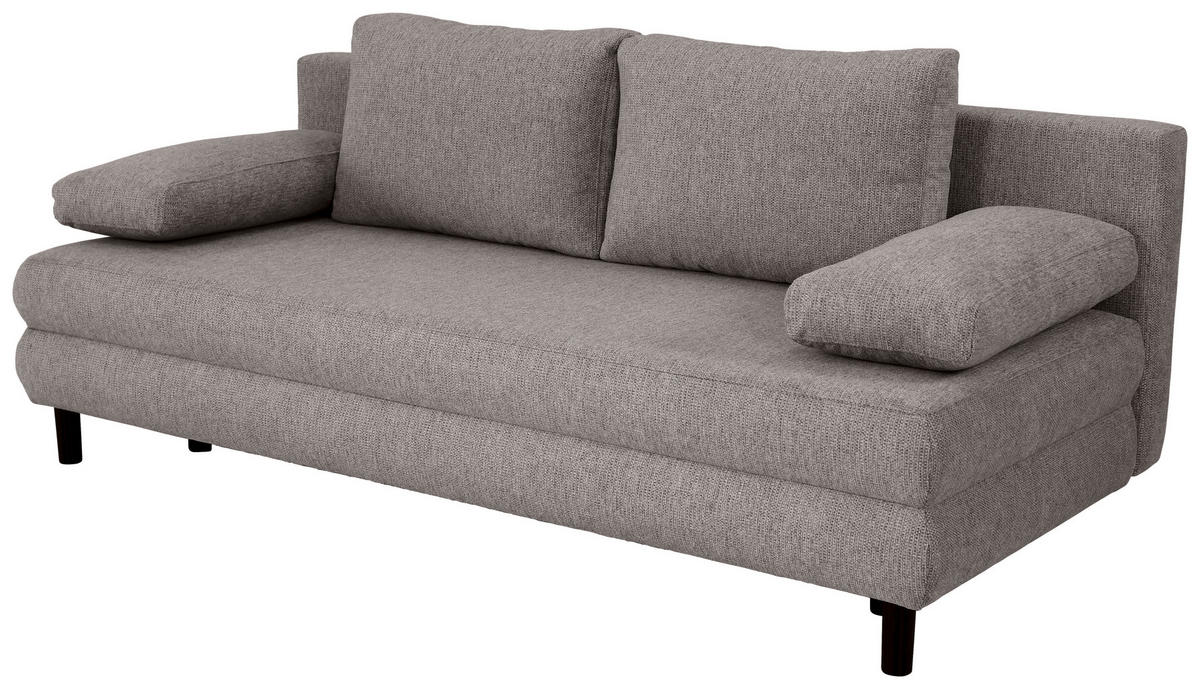 SCHLAFSOFA Webstoff Dunkelgrau  - Dunkelgrau/Schwarz, Design, Textil/Metall (197/84/92,5cm) - home24