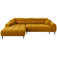 ECKSOFA in Webstoff Currygelb  - Currygelb/Schwarz, Design, Textil/Metall (177/270cm) - Welnova