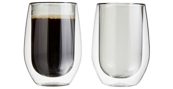 KAFFEEGLAS - Grau, KONVENTIONELL, Glas (7,5/12,5cm) - Novel