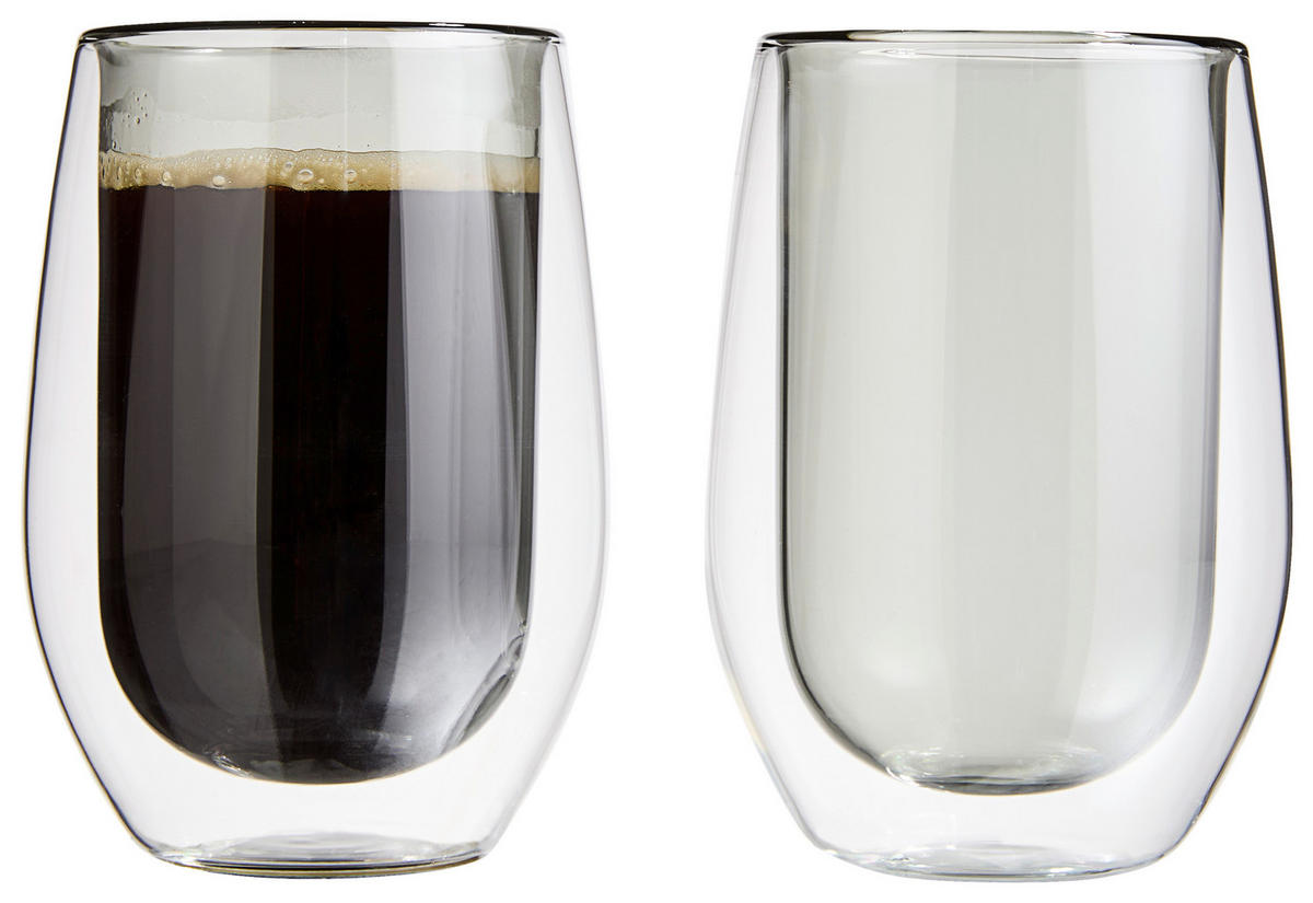 KAFFEEGLAS - Grau, KONVENTIONELL, Glas (7,5/12,5cm) - Novel