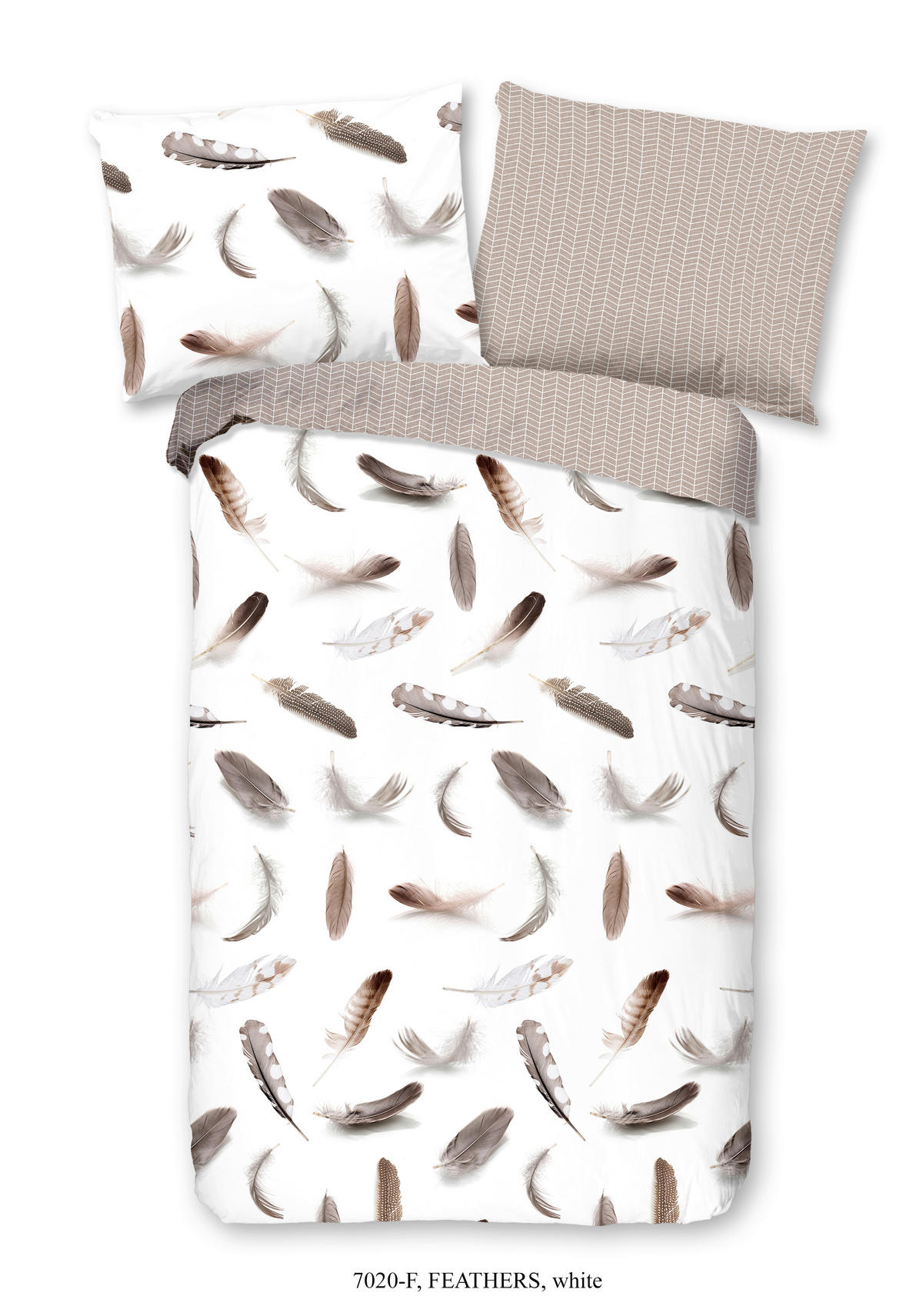 BETTWÄSCHE Good Morning Flanell, Biber 140/200 cm  - Sandfarben/Weiß, Design, Textil (140/200cm)