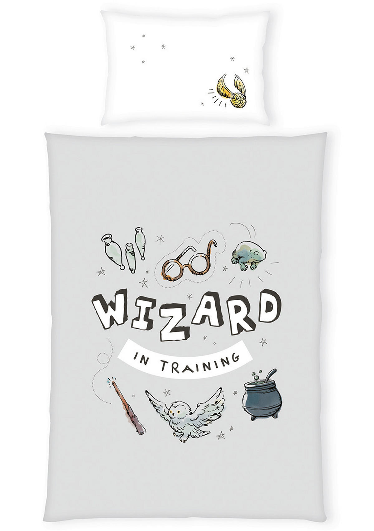 LIZENZBETTWÄSCHE Renforcé 100/135 cm  - Hellgrau/Weiß, Textil (100/135cm) - Herding