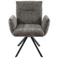 ARMLEHNSTUHL  Sitzfläche 360° drehbar, inklusive Armlehnen Webstoff  - Schwarz/Braun, Design, Textil/Metall (68/88/66cm) - Hom`in