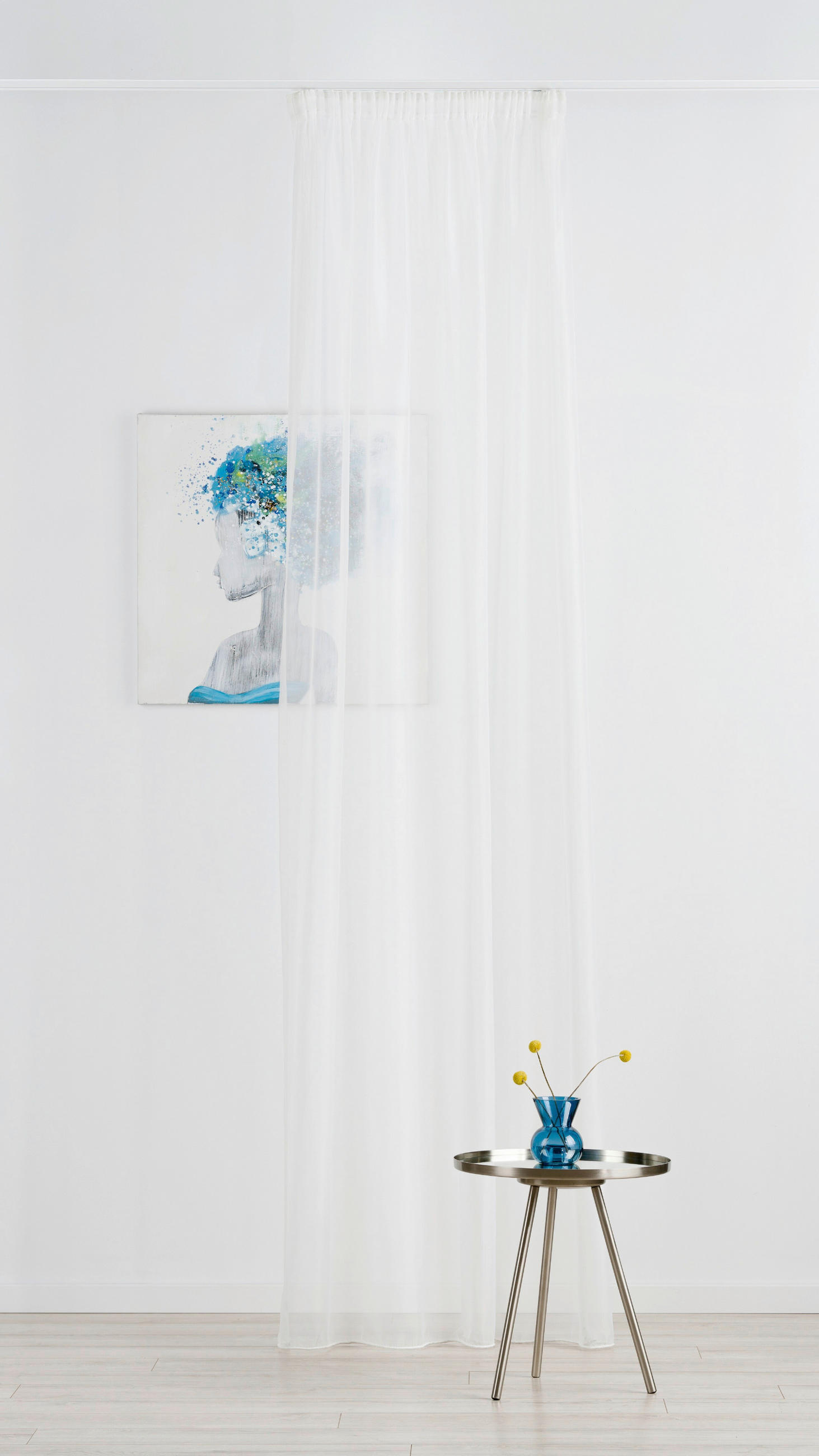 Perdea Confecționată transparent  - bej, Basics, textil (24/31/4cm)