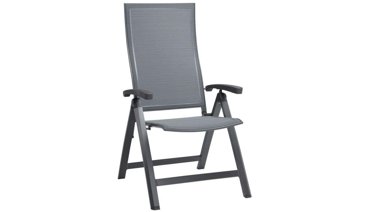 GARTENKLAPPSESSEL Aluminium Anthrazit, Dunkelgrau  - Dunkelgrau/Anthrazit, Basics, Textil/Metall (63/114,5/71cm) - Stern