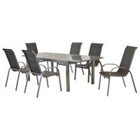 GARTENSET Aluminium  - Anthrazit/Silberfarben, MODERN, Textil/Metall - Gardenson
