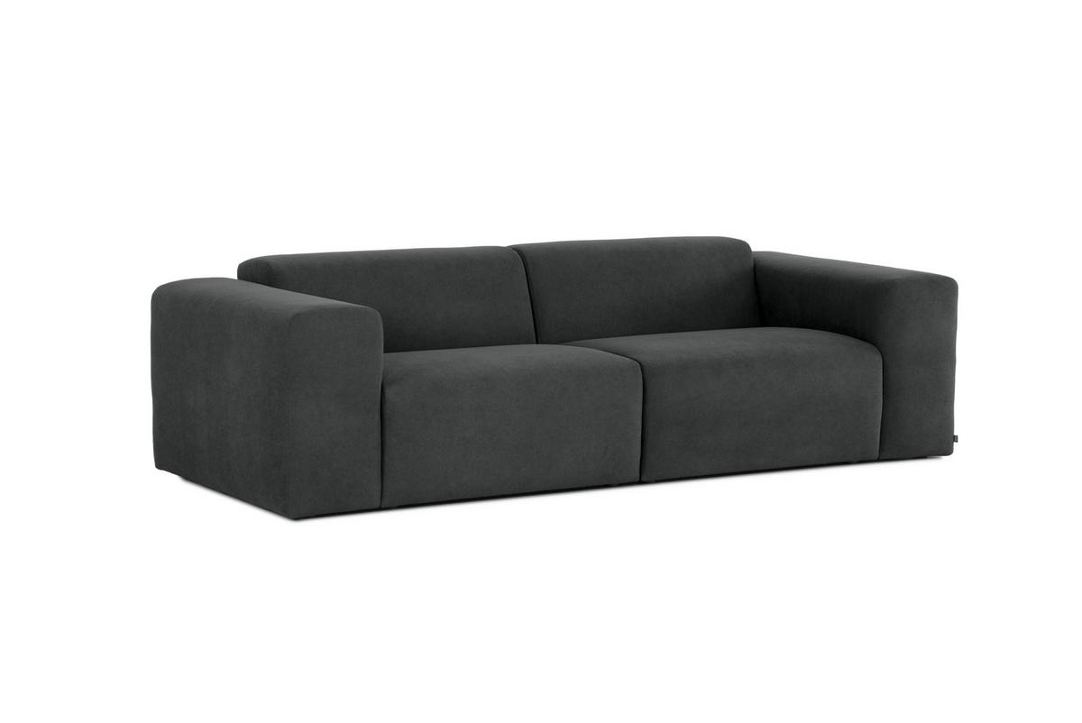 3-SITZER-SOFA Struktur Anthrazit  - Anthrazit/Schwarz, Design, Kunststoff/Textil (266/76/116cm) - MID.YOU