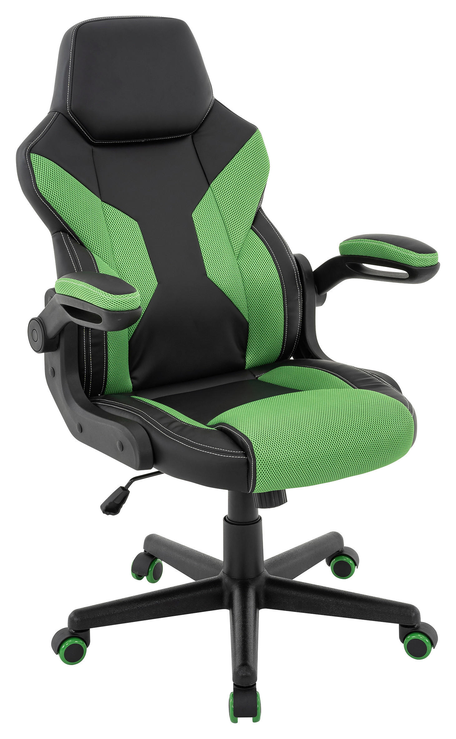 Chefsessel Meli mit Gaslift Lederlook Grün, B: 62 cm