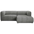 ECKSOFA Grau Chenille  - Schwarz/Grau, KONVENTIONELL, Kunststoff/Textil (255/164cm) - Ambia Home