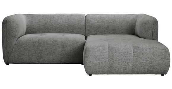 ECKSOFA Grau Chenille  - Schwarz/Grau, KONVENTIONELL, Kunststoff/Textil (255/164cm) - Ambia Home