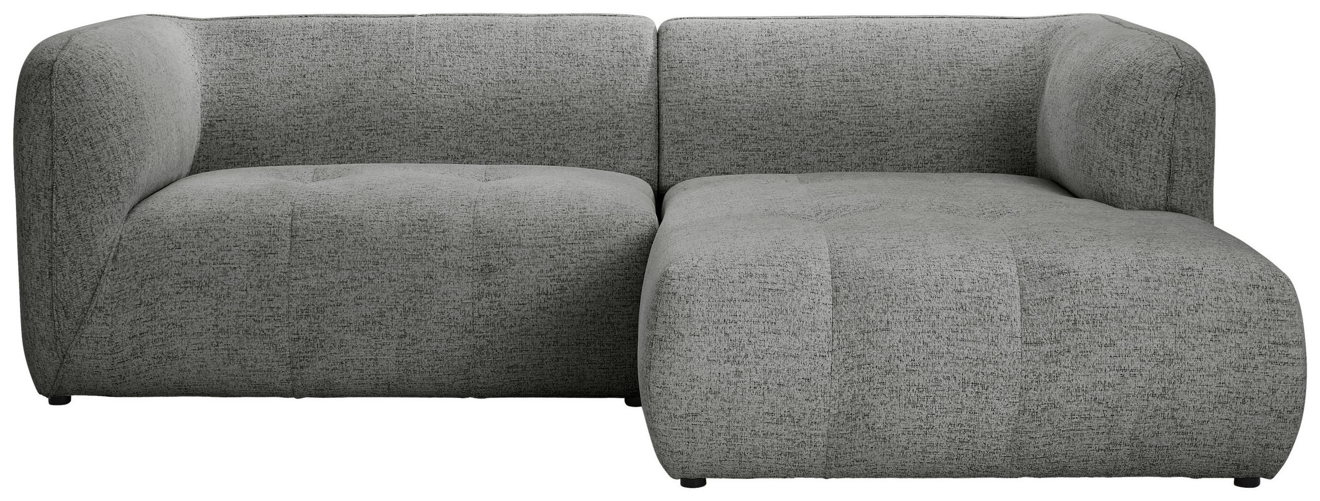 ECKSOFA in Chenille Grau  - Schwarz/Grau, Konventionell, Kunststoff/Textil (255/164cm) - MID.YOU