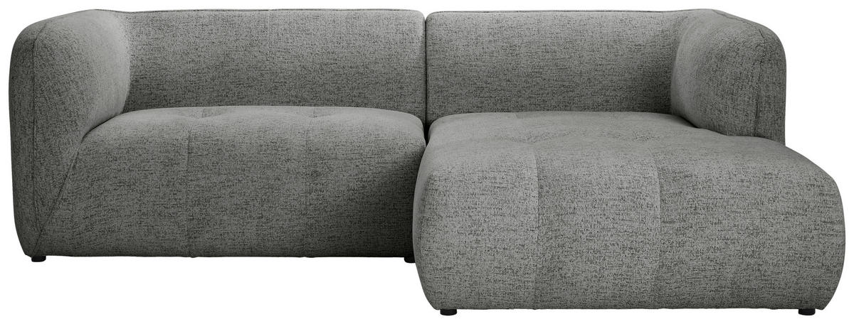 ECKSOFA in Chenille Grau  - Schwarz/Grau, Konventionell, Kunststoff/Textil (255/164cm) - MID.YOU