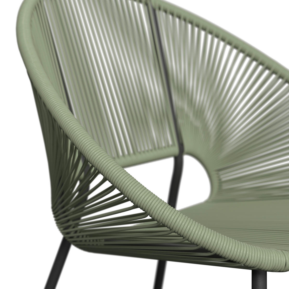 GARTENSESSEL Stahl Grün, Schwarz  - Schwarz/Grün, MODERN, Kunststoff/Metall (69/82/68cm) - Ambia Garden