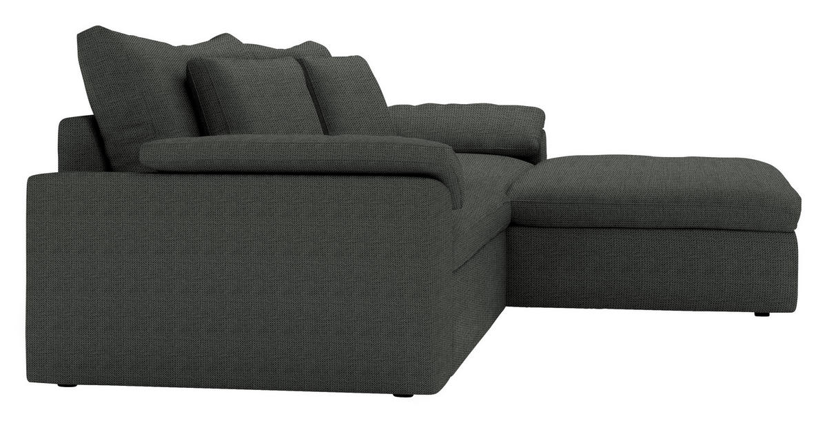 ECKSOFA  Chenille Anthrazit  - Anthrazit/Schwarz, Modern, Kunststoff/Textil (306/198cm) - Carryhome